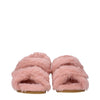 Max Mara Pink Fur Flat Sandals Max Mara