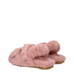 Max Mara Pink Fur Flat Sandals Max Mara