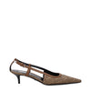 Versace Beige Fabric Mid Heel Pumps Versace