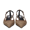 Versace Beige Fabric Mid Heel Pumps Versace