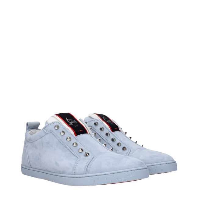 Christian Louboutin Blue Leather Slip-On Loafers Christian Louboutin