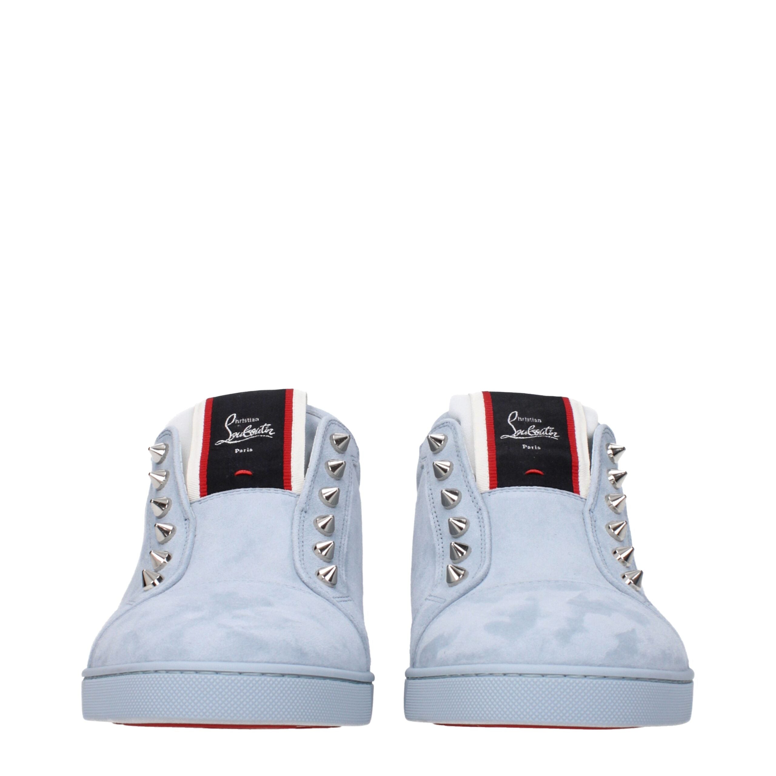 Christian Louboutin Blue Leather Slip-On Loafers Christian Louboutin