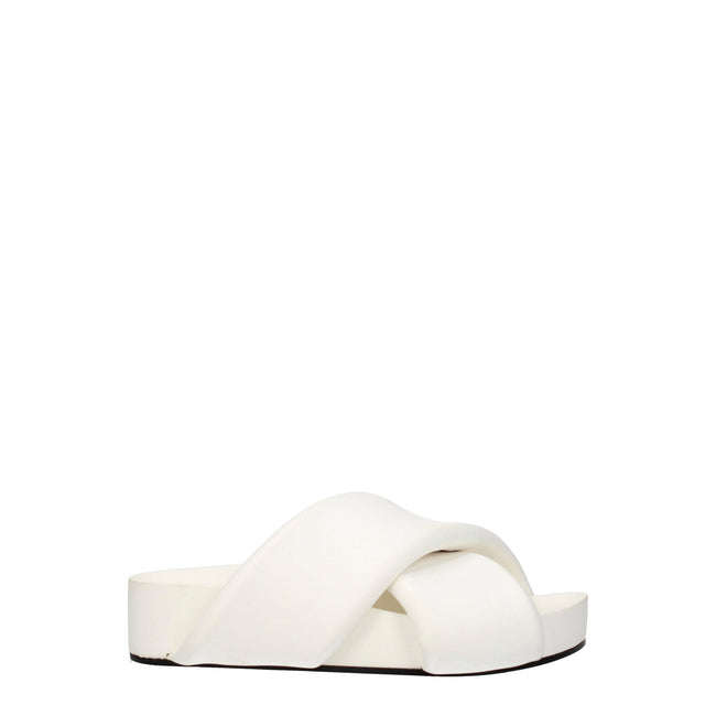Jil Sander White Leather Slippers Sandals Jil Sander