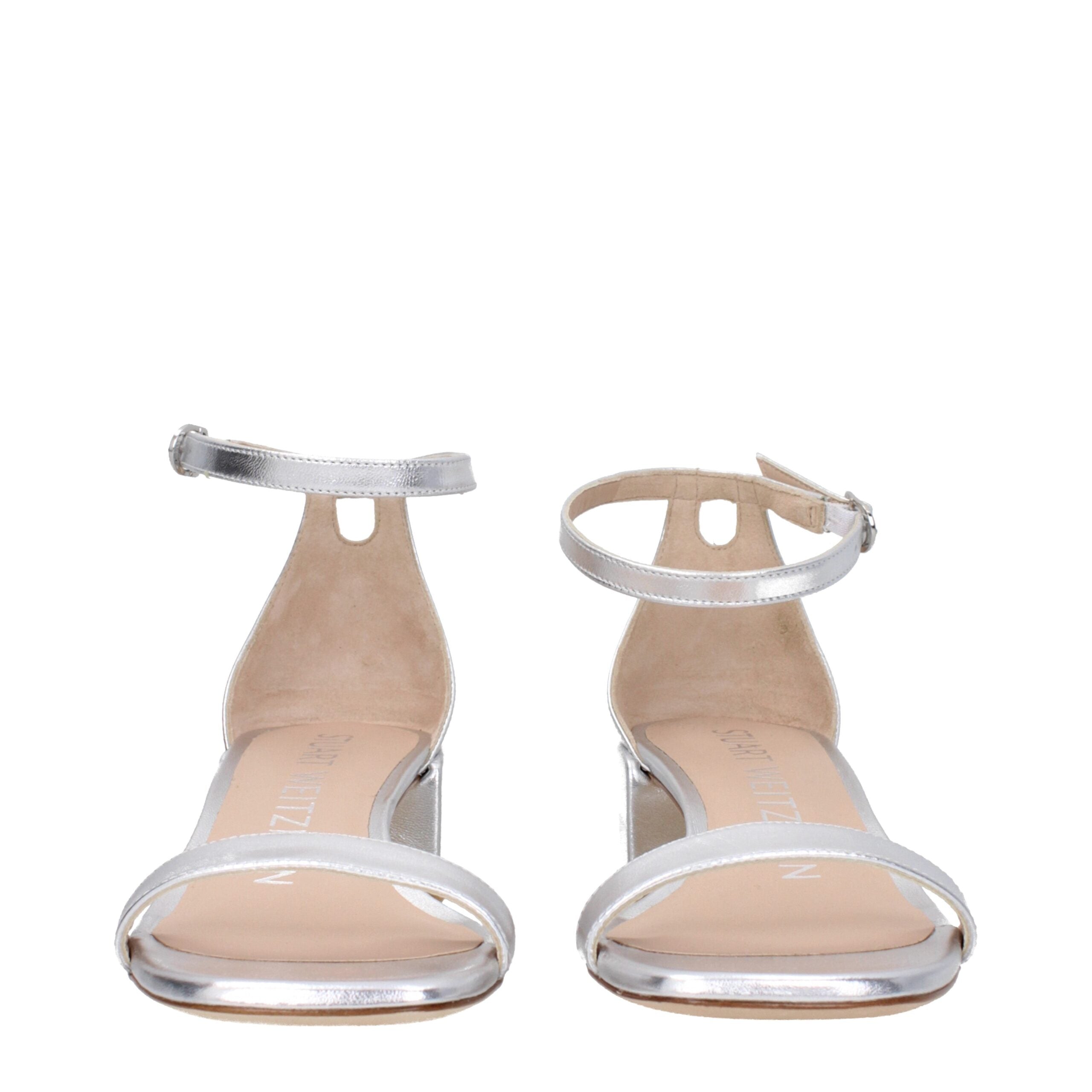 Stuart Weitzman Gray Leather Flat Sandals Stuart Weitzman