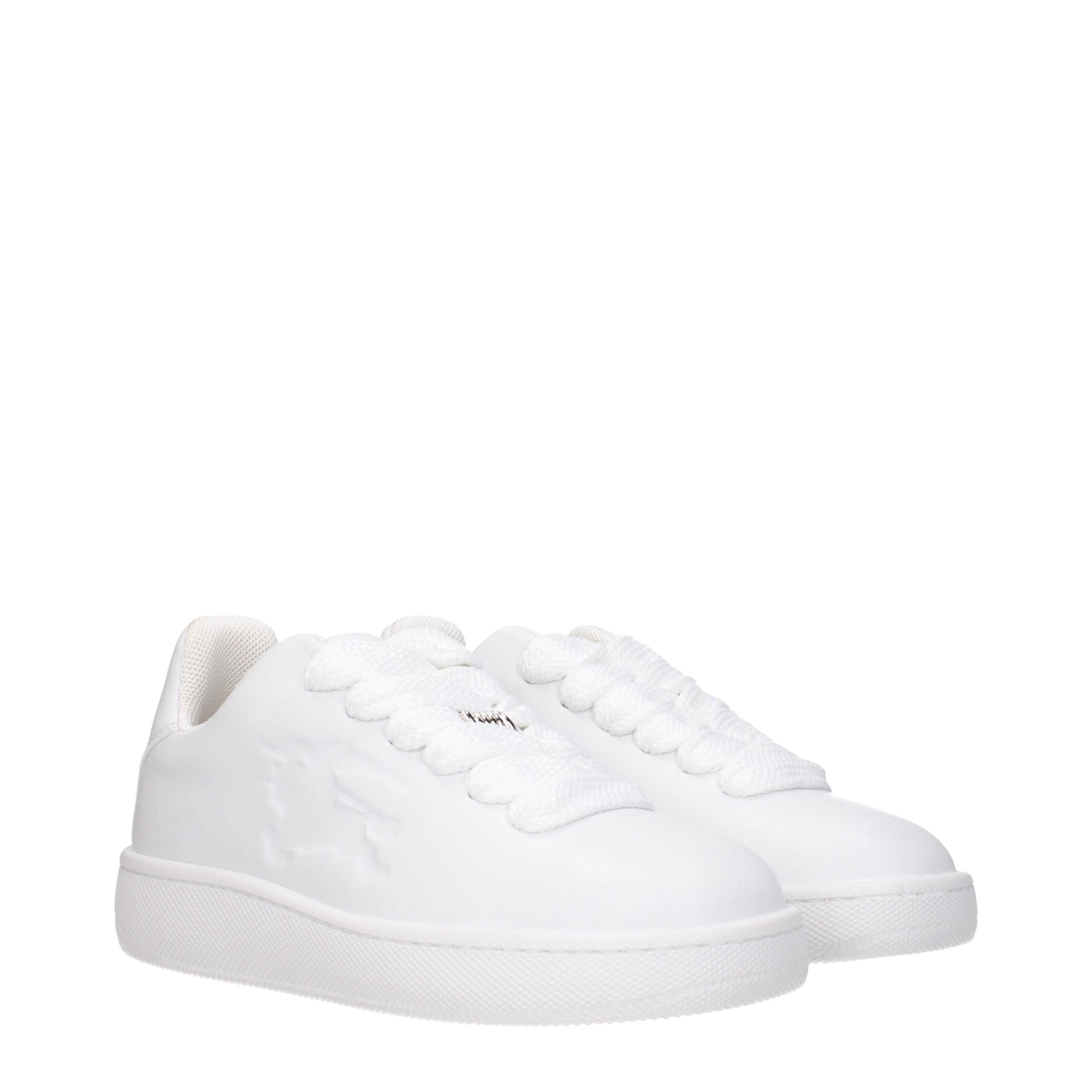 Burberry White Leather Low Tops Burberry