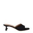 Off-White Black Linen Flat Sandals Off-White