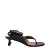 Off-White Black Leather Flip-Flop Sandals Off-White