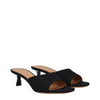 Off-White Black Linen Flat Sandals Off-White
