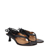 Off-White Black Leather Flip-Flop Sandals Off-White