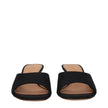 Off-White Black Linen Flat Sandals Off-White