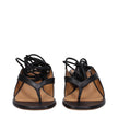 Off-White Black Leather Flip-Flop Sandals Off-White