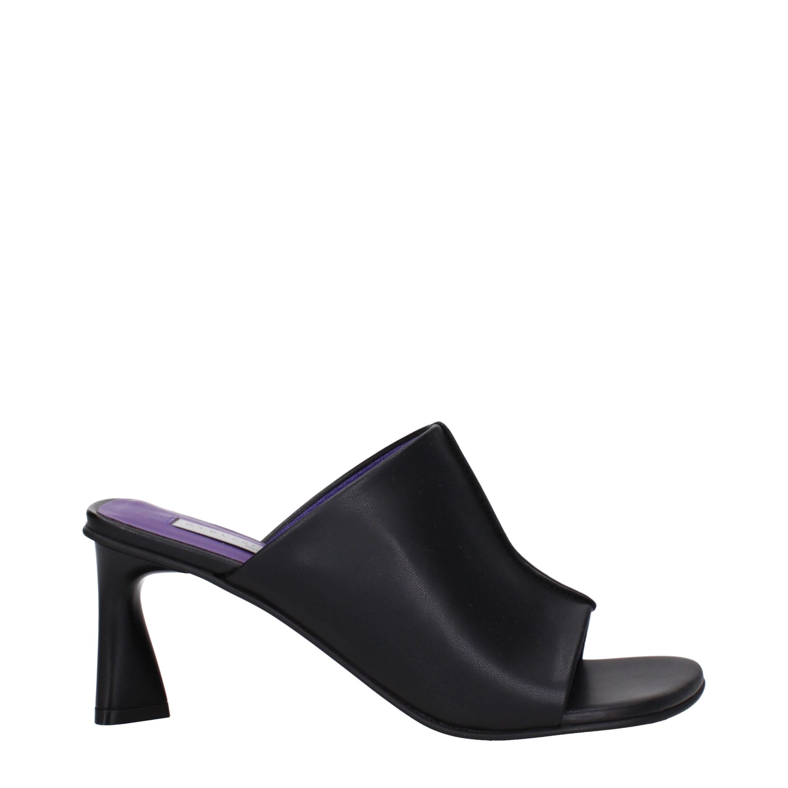 Stella McCartney Black Leather Stiletto Heels Sandals Stella McCartney