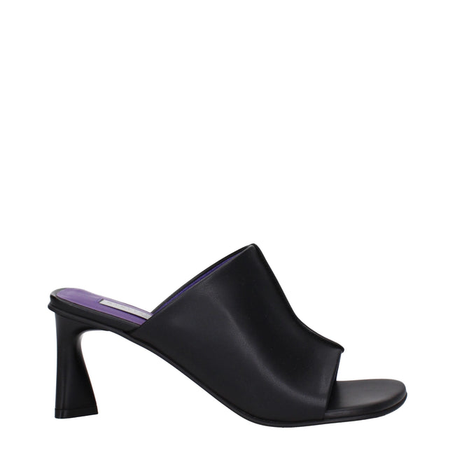 Stella McCartney Black Leather Stiletto Heels Sandals Stella McCartney