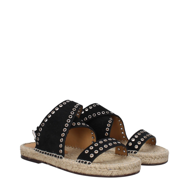 Isabel Marant Black Leather Flat Sandals Isabel Marant