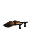 Off-White Black Linen Flat Sandals Off-White