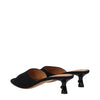 Off-White Black Linen Flat Sandals Off-White