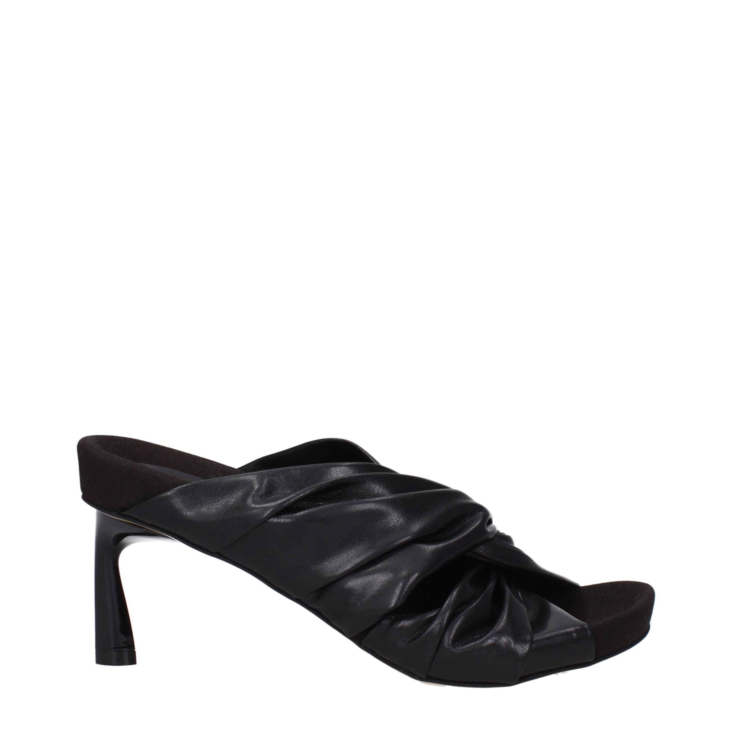 Stella McCartney Black Leather Stiletto Heels Sandals Stella McCartney