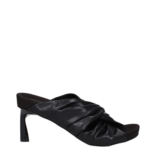 Stella McCartney Black Leather Stiletto Heels Sandals Stella McCartney