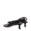 Off-White Black Leather Flip-Flop Sandals Off-White