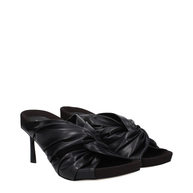 Stella McCartney Black Leather Stiletto Heels Sandals Stella McCartney