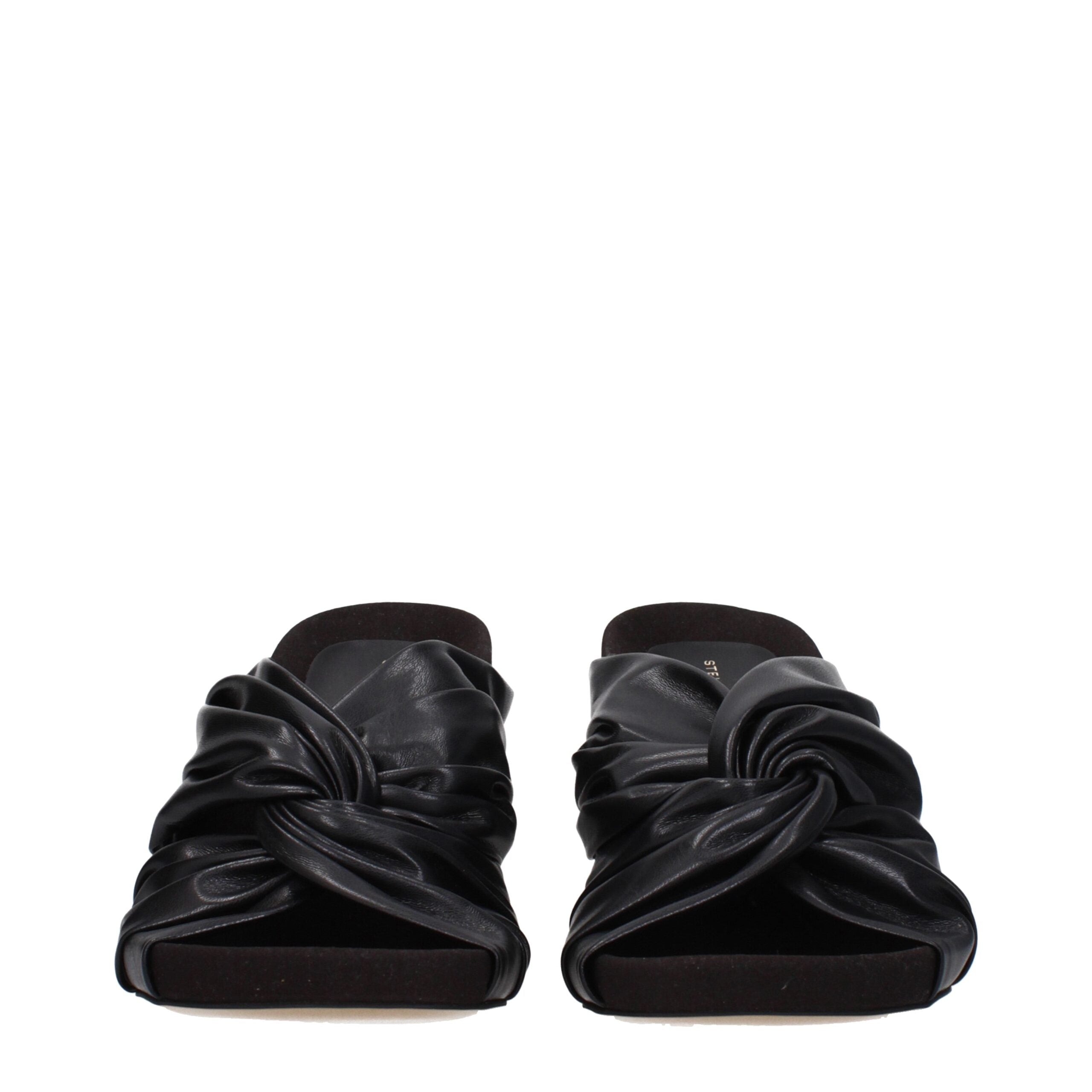 Stella McCartney Black Leather Stiletto Heels Sandals Stella McCartney