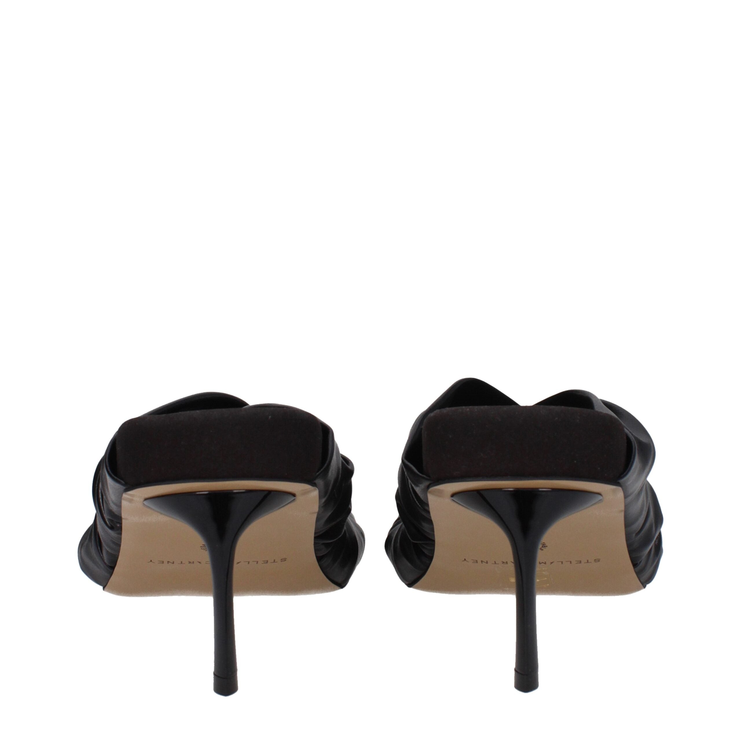 Stella McCartney Black Leather Stiletto Heels Sandals Stella McCartney