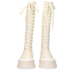 Max Mara Beige Fabric Lace-Up Boots Max Mara
