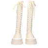 Max Mara Beige Fabric Lace-Up Boots Max Mara