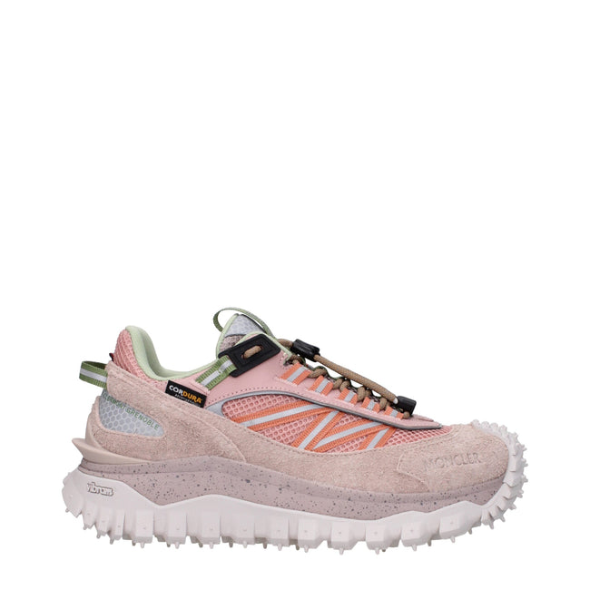 Moncler Pink Leather Athletic Sneakers Moncler