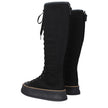 Max Mara Black Fabric Lace-Up Boots Max Mara