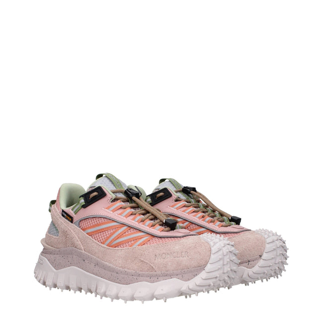 Moncler Pink Leather Athletic Sneakers Moncler