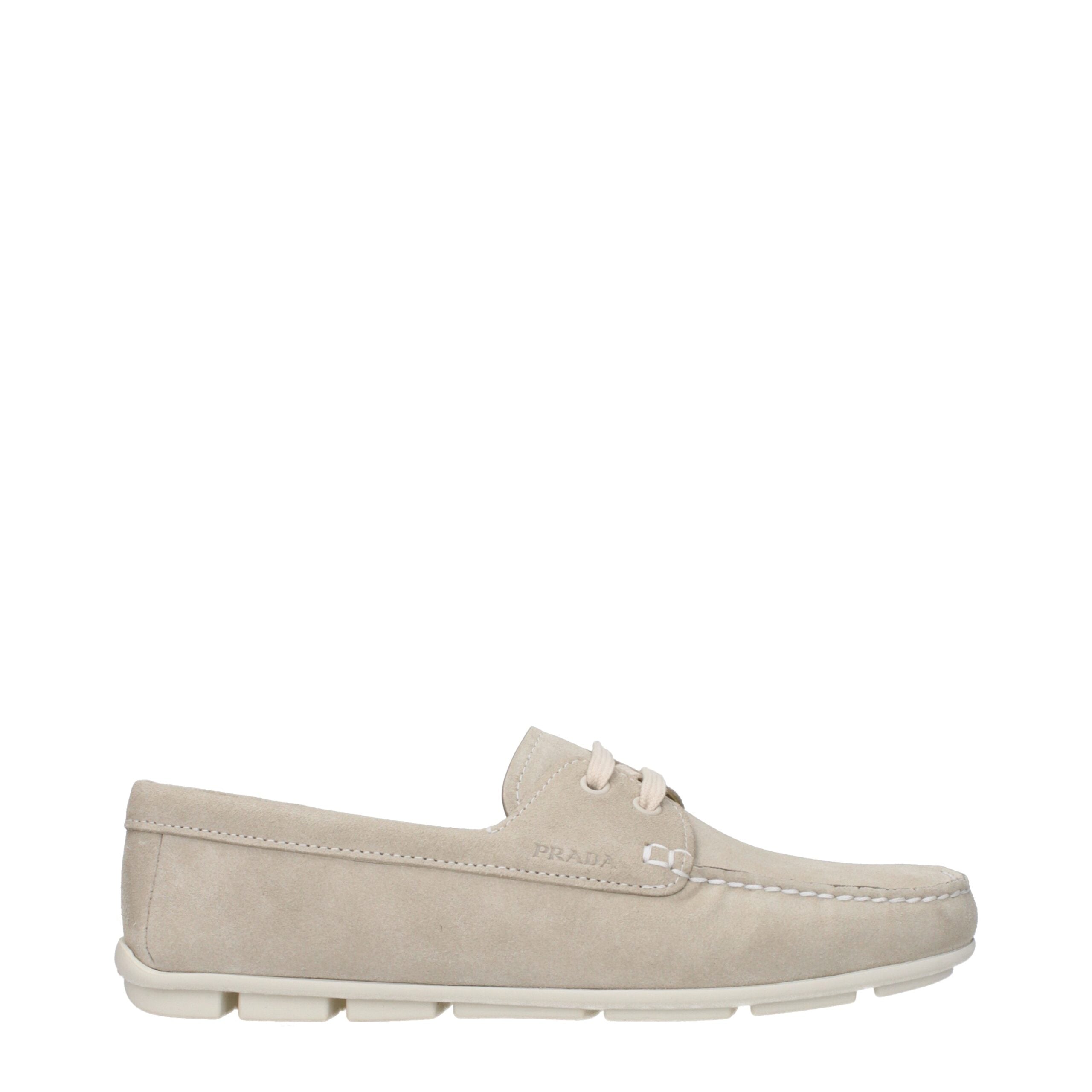Prada Gray Leather Slip-On Loafers Prada