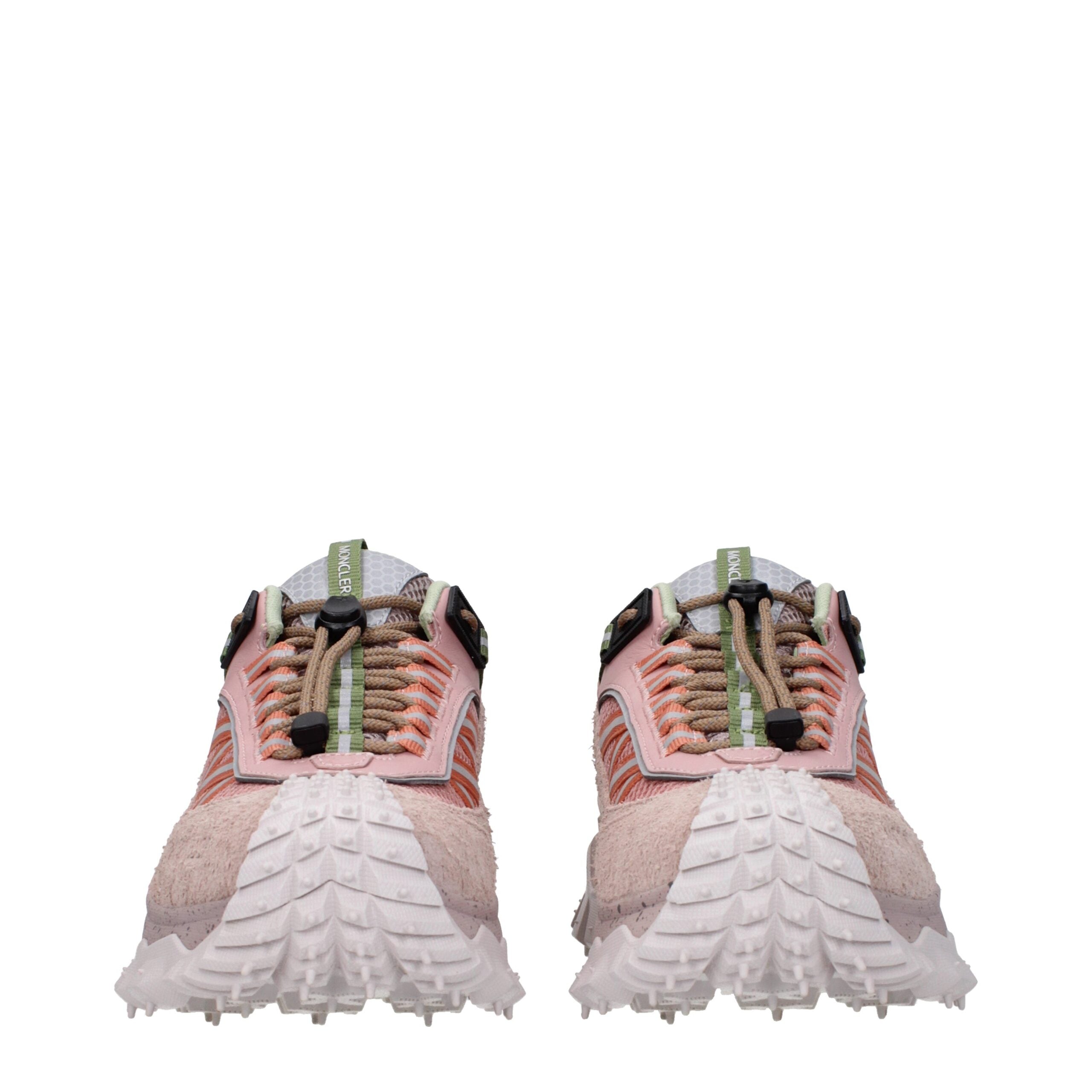 Moncler Pink Leather Athletic Sneakers Moncler
