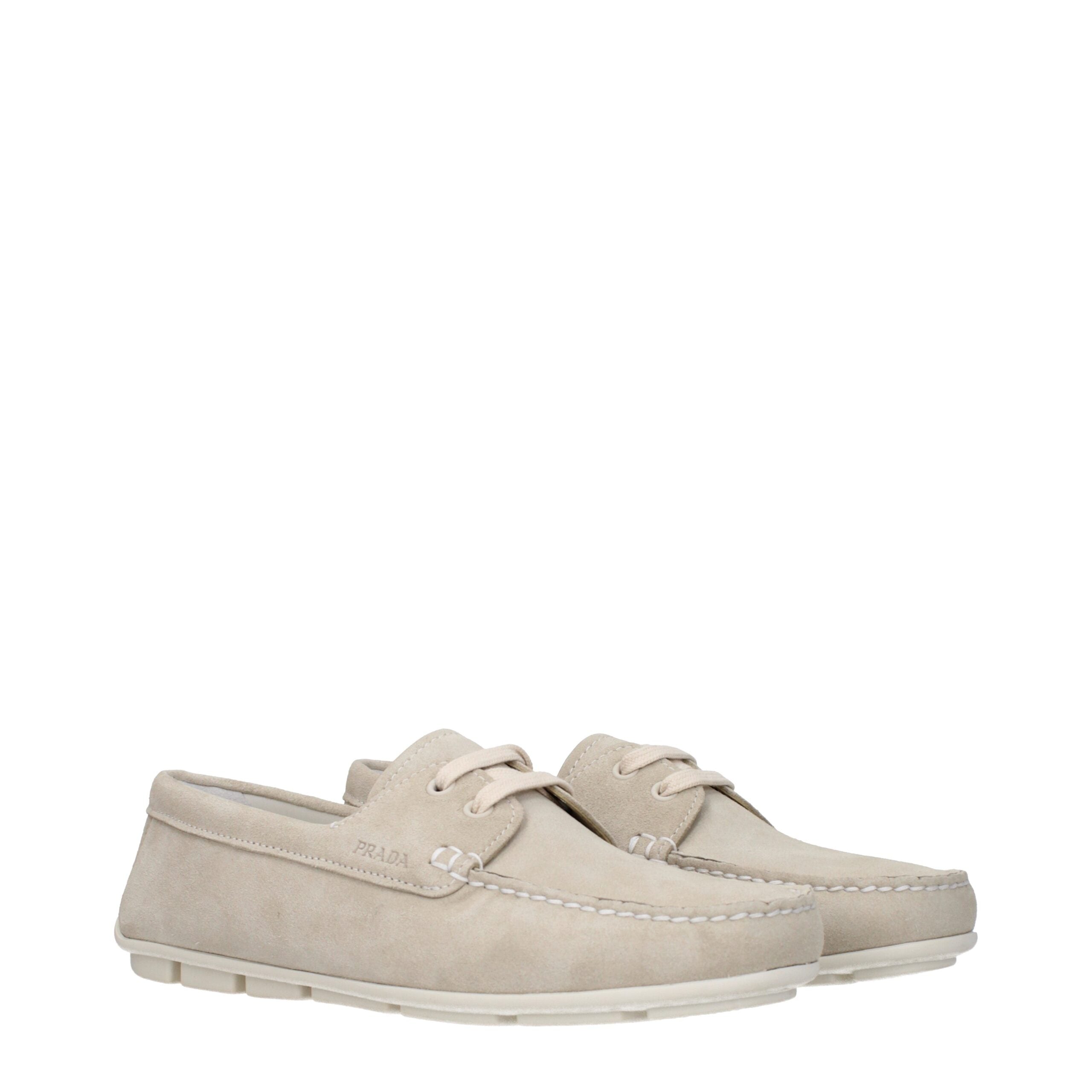 Prada Gray Leather Slip-On Loafers Prada
