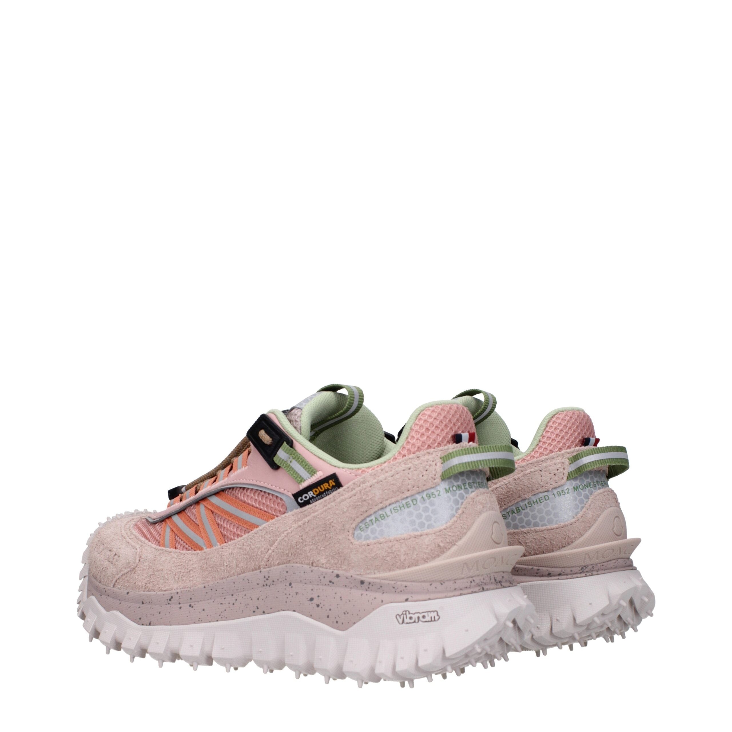Moncler Pink Leather Athletic Sneakers Moncler