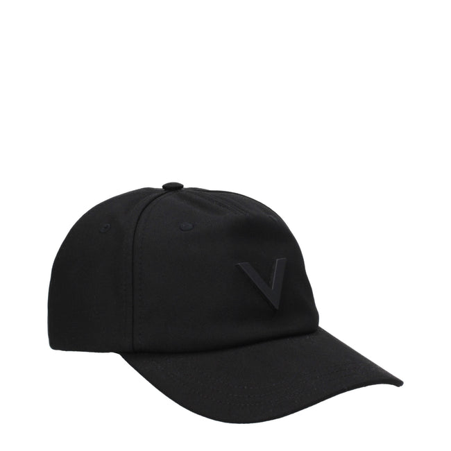 Valentino Garavani Black Cotton Caps (Baseball Hat) Valentino Garavani