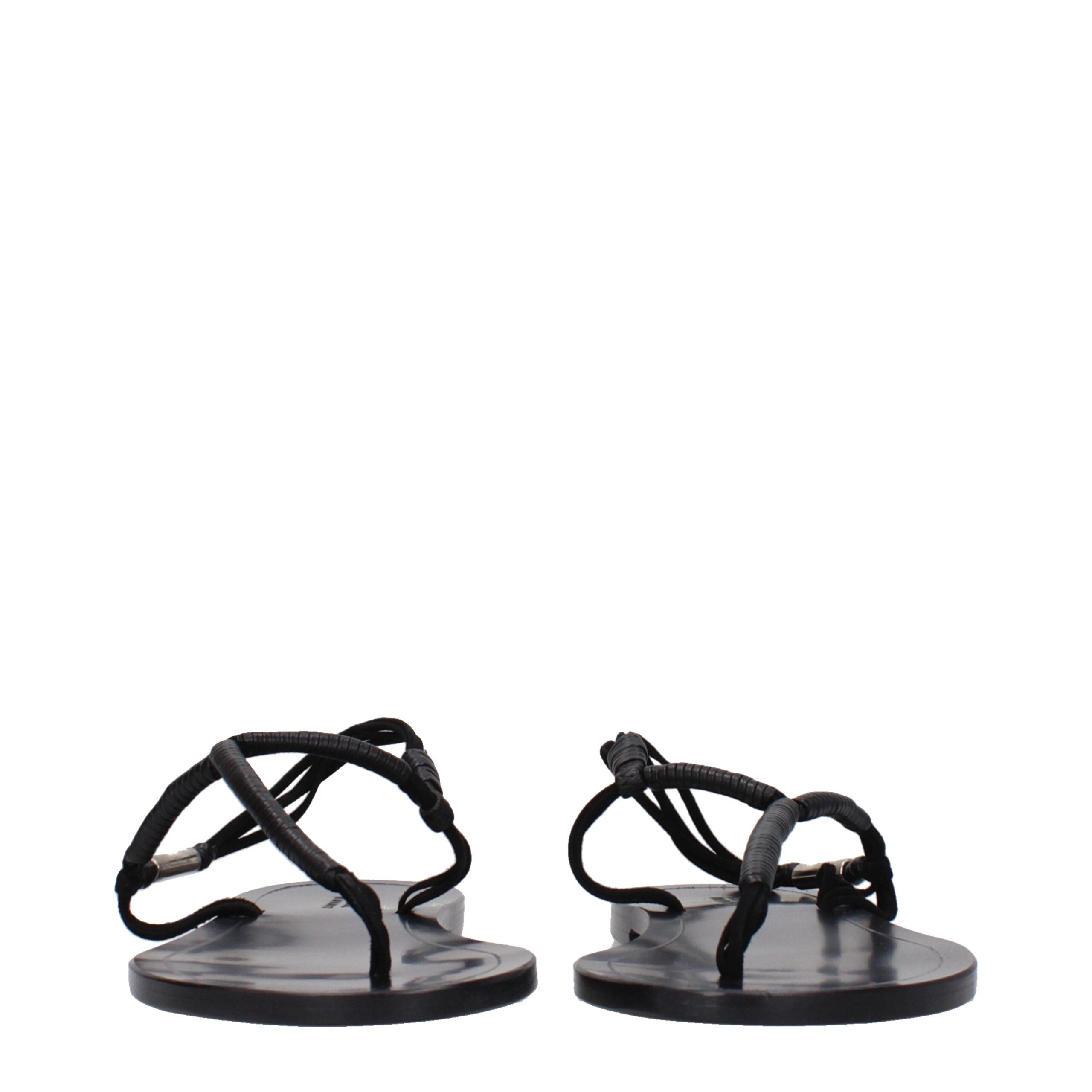 Isabel Marant Black Leather Flip-Flop Sandals Isabel Marant