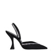Stuart Weitzman Black Satin Stiletto Heels Sandals Stuart Weitzman