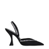 Stuart Weitzman Black Satin Stiletto Heels Sandals Stuart Weitzman