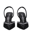 Stuart Weitzman Black Satin Stiletto Heels Sandals Stuart Weitzman