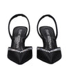 Stuart Weitzman Black Satin Stiletto Heels Sandals Stuart Weitzman