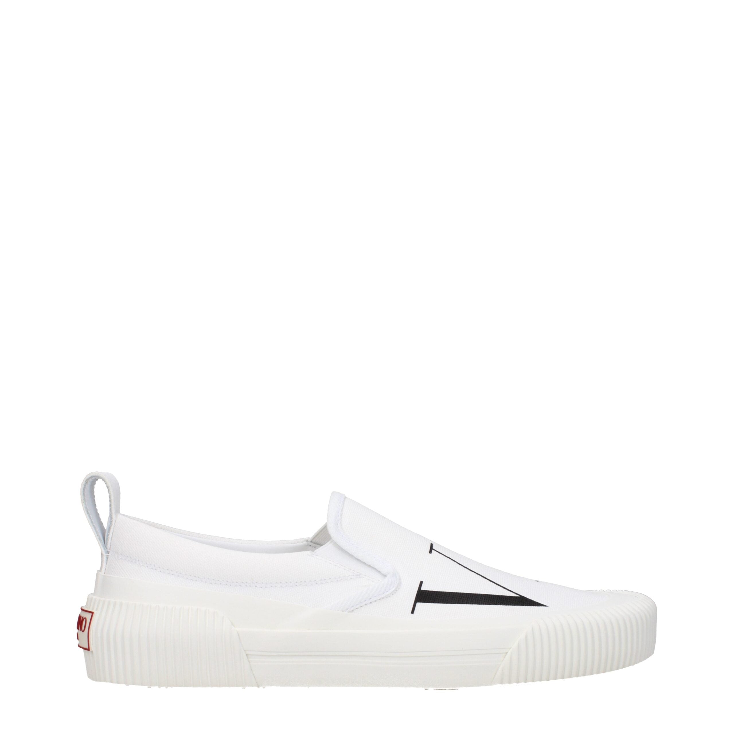 Valentino Garavani White Fabric Slip-On Loafers Valentino Garavani