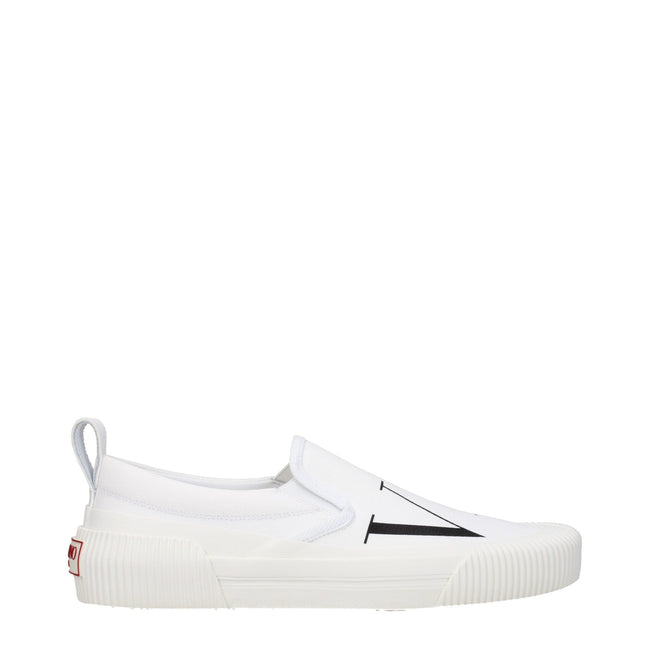 Valentino Garavani White Fabric Slip-On Loafers Valentino Garavani