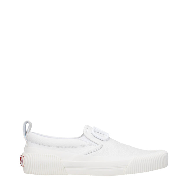 Valentino Garavani White Leather Slip-On Loafers Valentino Garavani