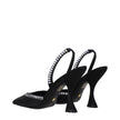 Stuart Weitzman Black Satin Stiletto Heels Sandals Stuart Weitzman