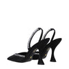 Stuart Weitzman Black Satin Stiletto Heels Sandals Stuart Weitzman