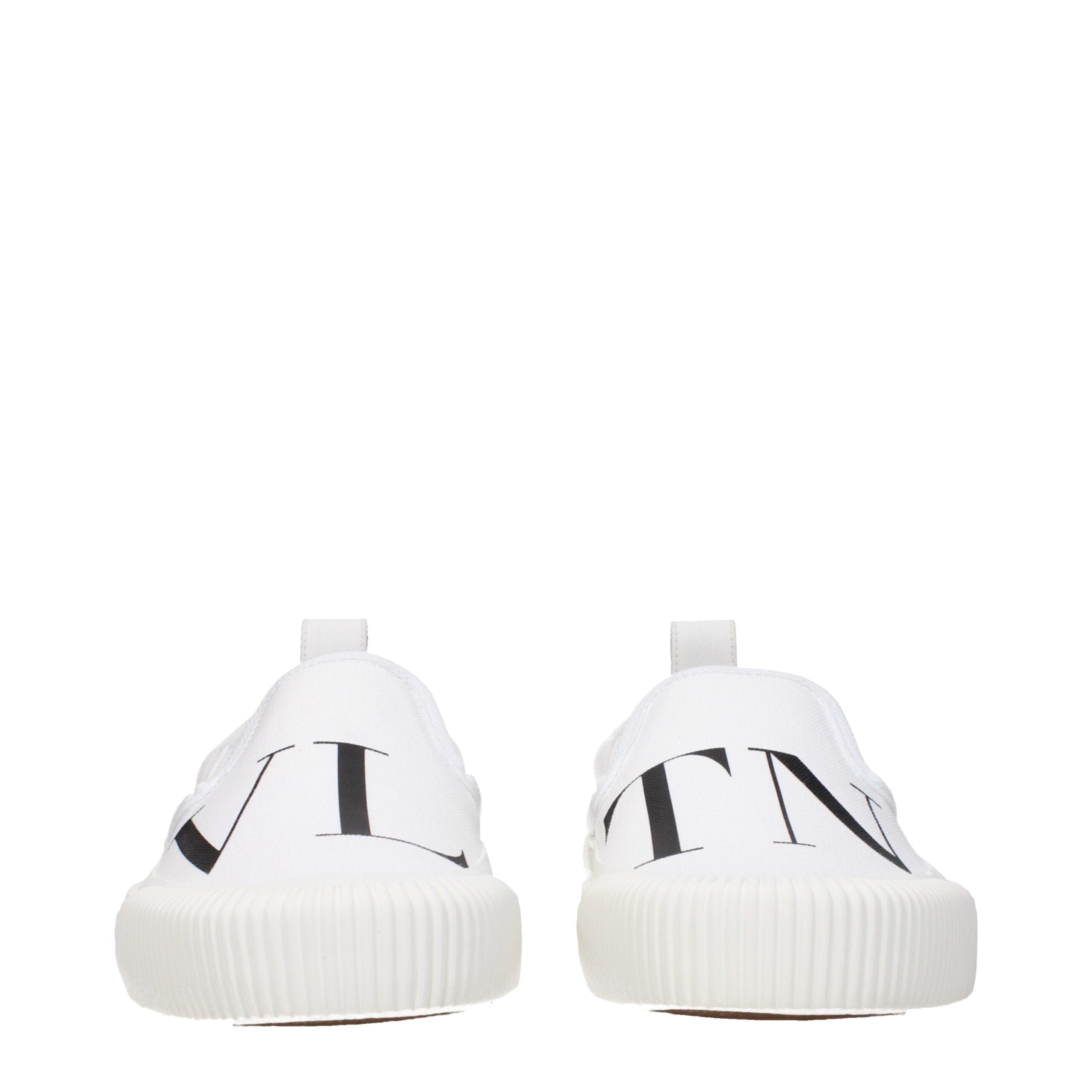 Valentino Garavani White Fabric Slip-On Loafers Valentino Garavani