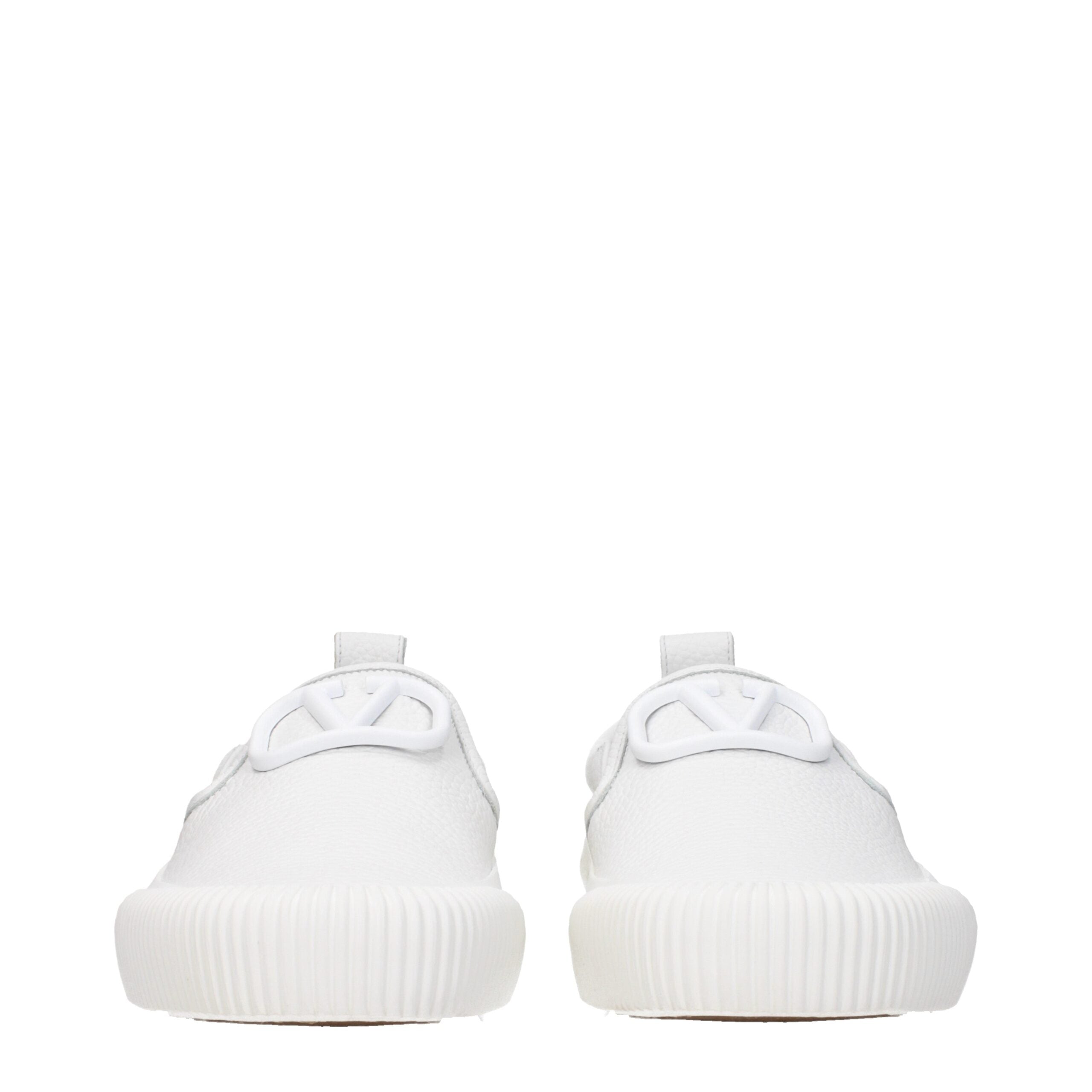 Valentino Garavani White Leather Slip-On Loafers Valentino Garavani