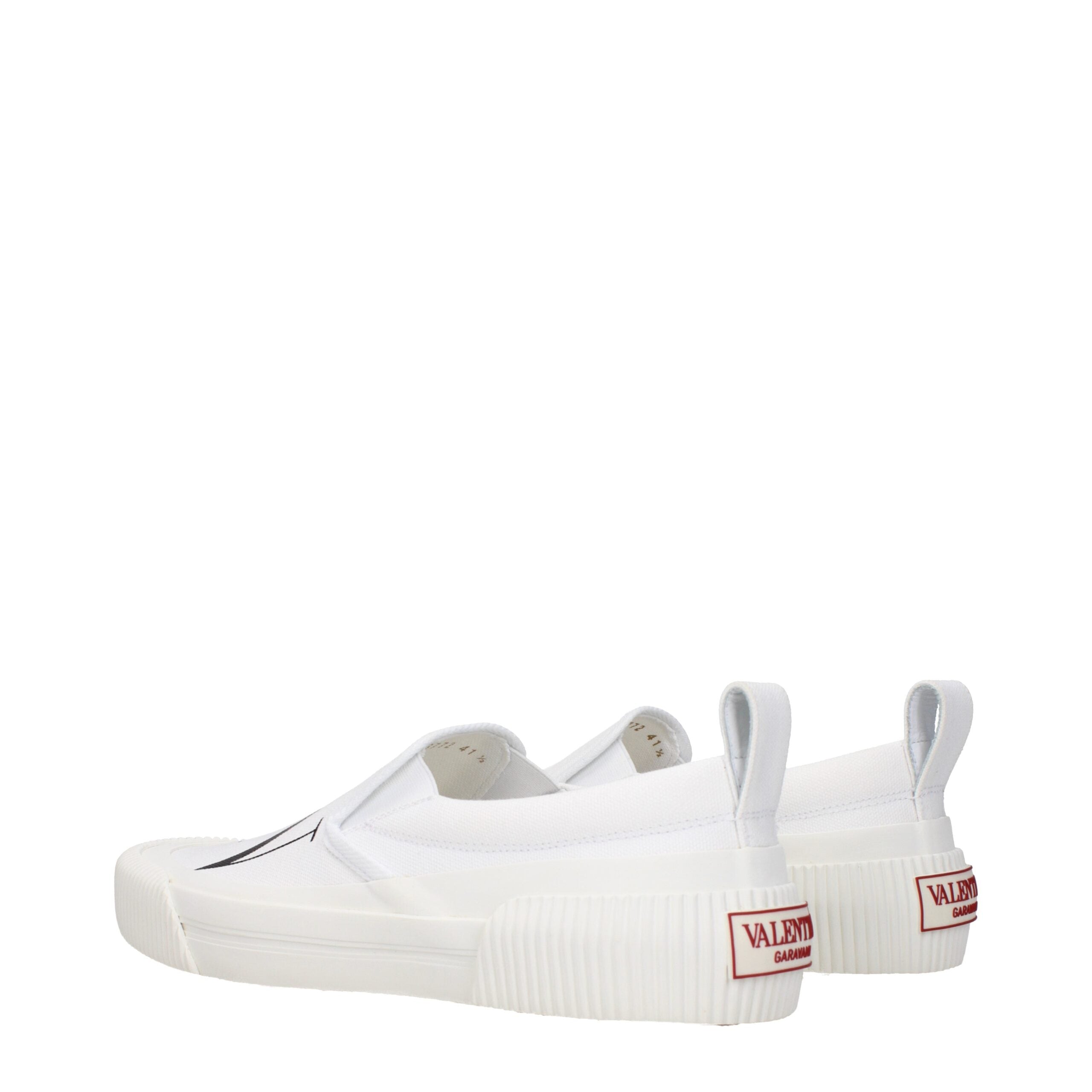 Valentino Garavani White Fabric Slip-On Loafers Valentino Garavani