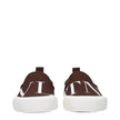 Valentino Garavani Brown Fabric Slip-On Loafers Valentino Garavani